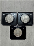 (3) Uncirculated Silver 1871- 1971 Bristish Columbia Canada Dollars 