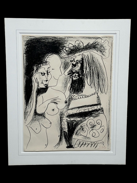 After Pablo Picasso "Le Vieux Roi" Lithograph in Black and White