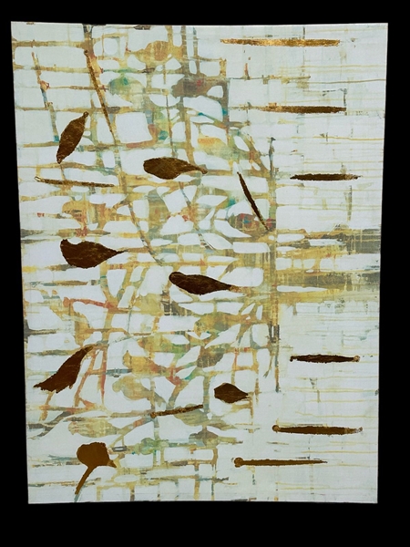 Liz Jardine "Print on Canvas" With Painted Overlay