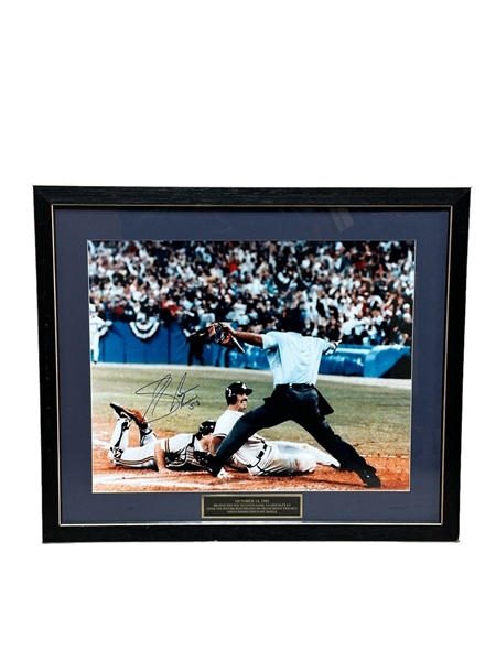 Sid Bream Autographed Photograph Pittsburgh Pirates 1992 NLCS Game