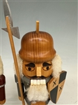 (2) Erzgebirgische Volkskunst Natural Wood Nutcrackers