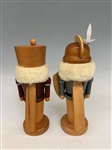 (2) Erzgebirgische Volkskunst Natural Wood Nutcrackers