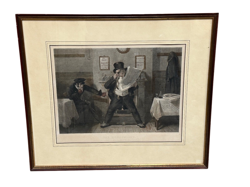 Hand Tinted Engraving "The Monopolist" W.H. Simmons