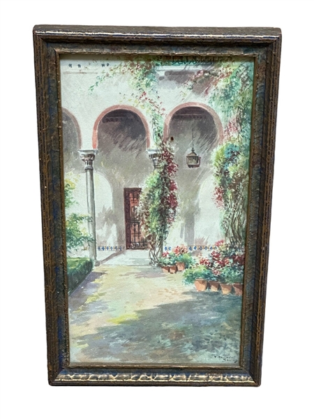 Francisco Candela Watercolor "Courtyard Vista"