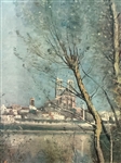 Jean Baptiste Camille Corot View of the Cathedral and Town Through the Trees Lithograph