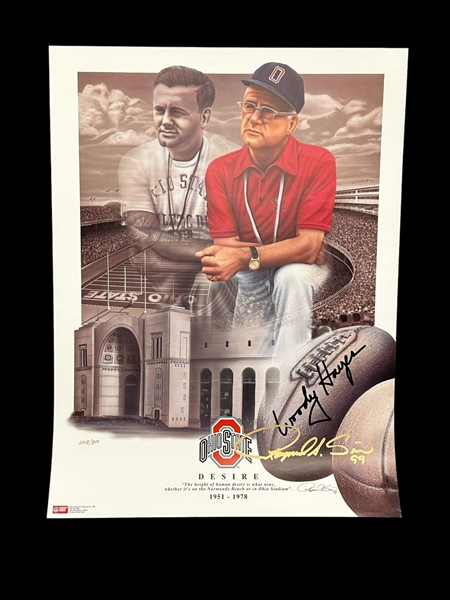 "Desire" Ohio State University Football Poster Signed by Woody Hayes