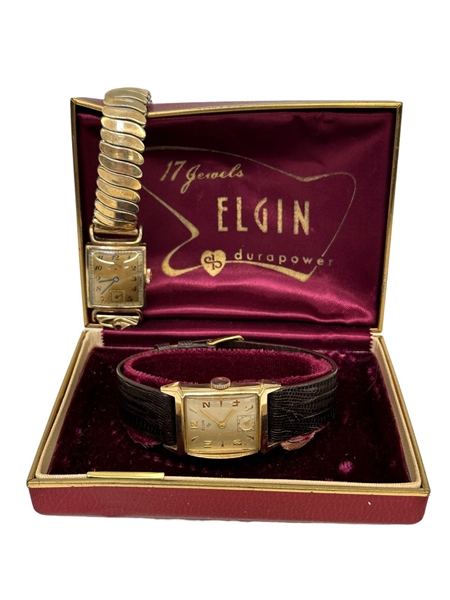 (2) Mens Gold Filled Dress Watches; Elgin with Box, Lord Elgin