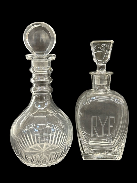 (2) Mid Century Crystal Decanters