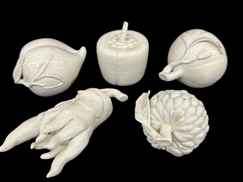 19th Century Blanc de China Porcelain Fruit and Vegetables