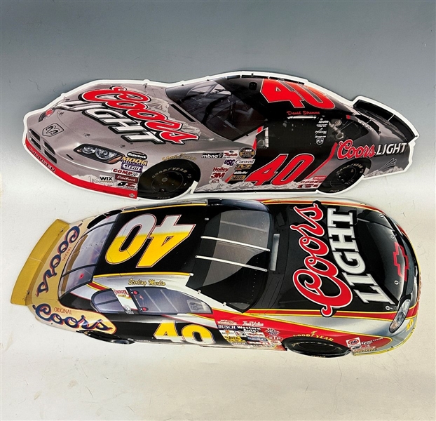 (2) Coors Light Beer Metal Racing Signs David Stremme & Sterling Marlin