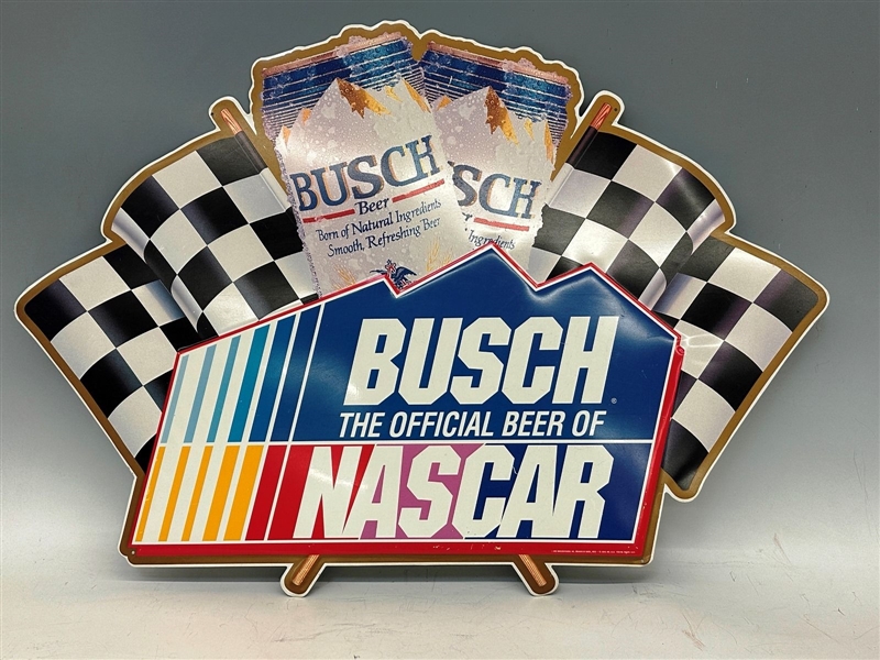 1993 Busch The Official Beer of Nascar Metal Racing Sign