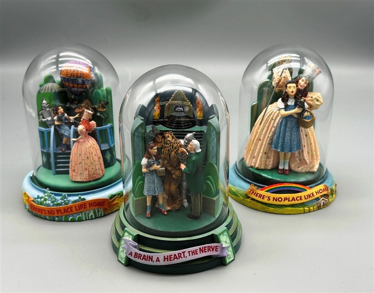 (3) The Wizard of Oz Music Boxes from The Franklin Mint