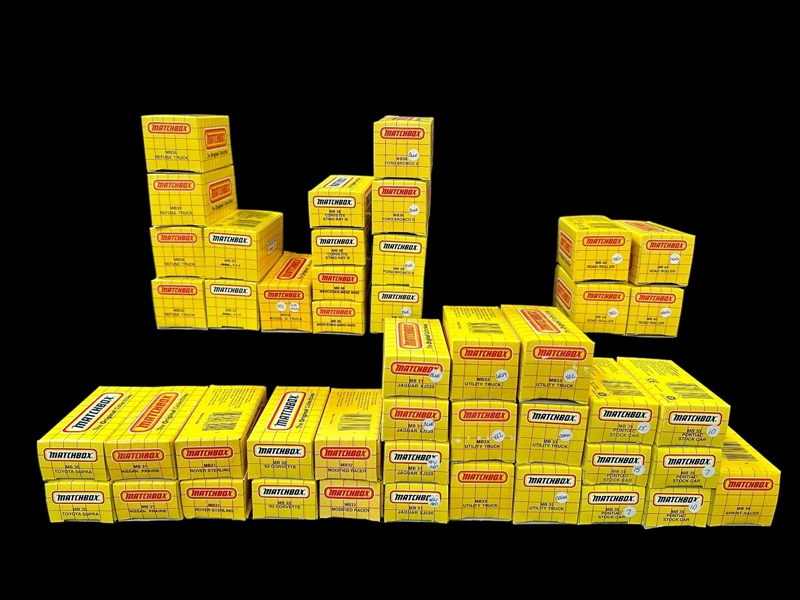 (46) Matchbox Cars 1989-1990s in Original Yellow Grid Boxes