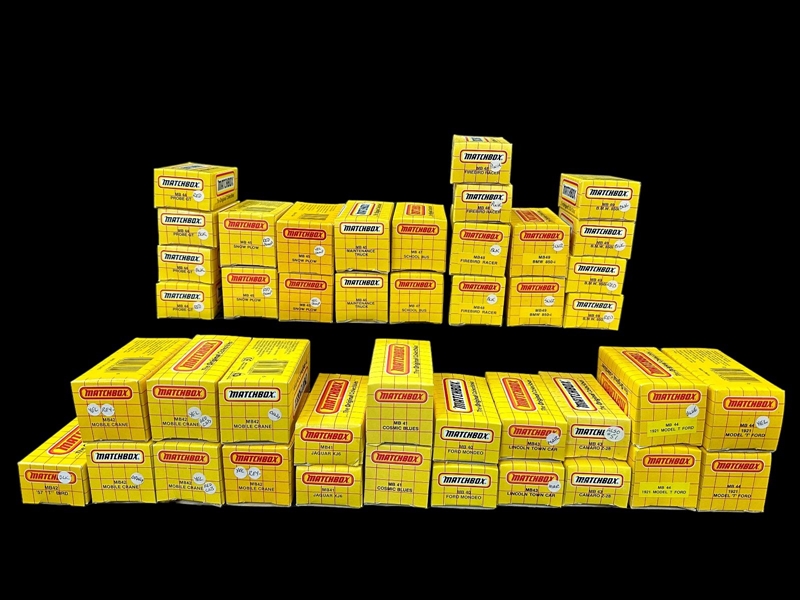 (43) Matchbox Cars 1989-1993 in Original Yellow Grid Boxes
