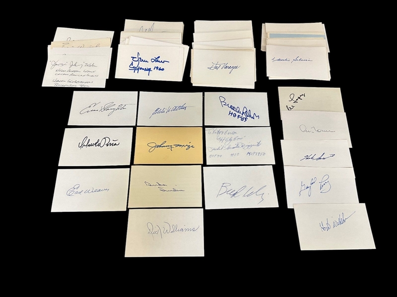(203) Group of MLB Baseball Autographed Index Cards