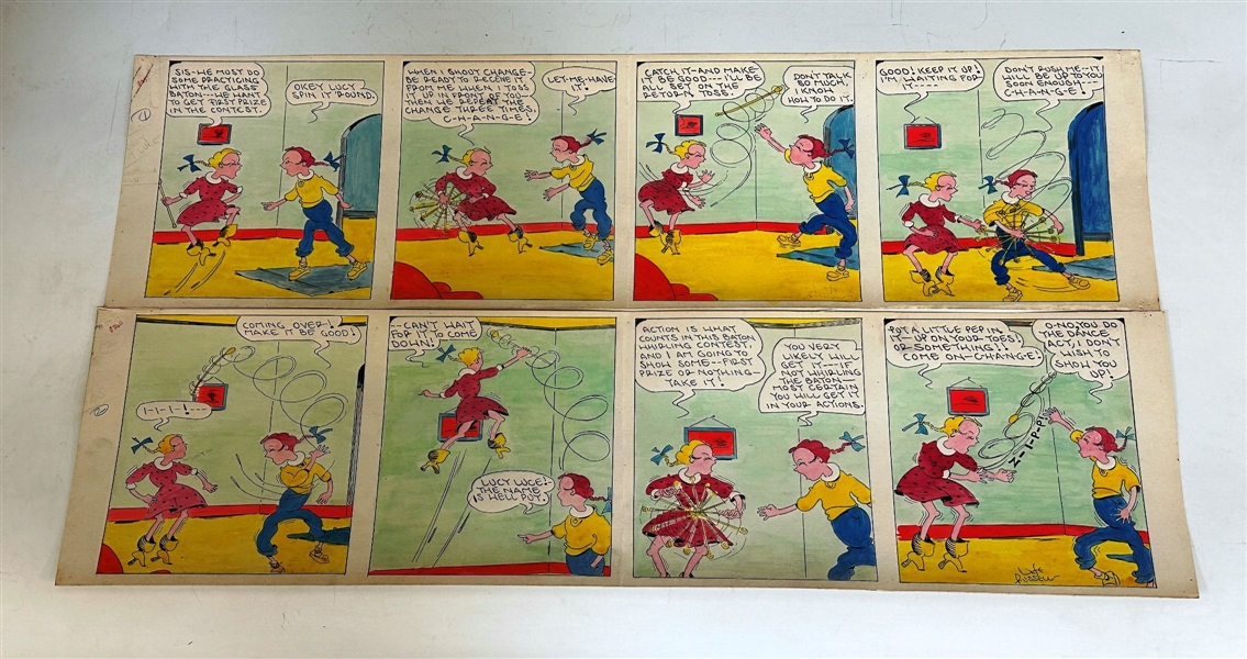 (4) Original Comic Story Board Strips by Life Russel