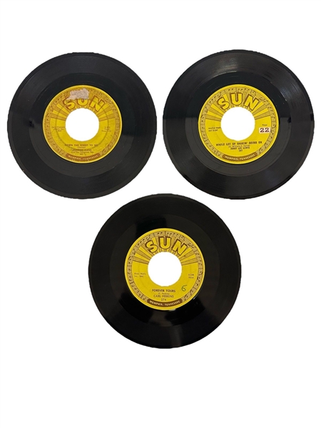 (3) Sun Records Memphis 45s Johnny Cash, Jerry Lee Lewis, Carl Perkins