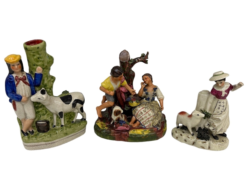 (3) Pieces of Staffordshire Figurines