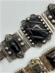 (3) Sterling Silver Onyx Mexico Bracelets