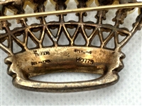 Crown Trifari Alfred Philippe Vermeil Sterling Silver Crown Brooch