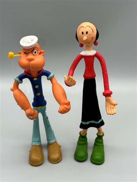 1978 Olive Oyl and Popeye Flex Figures 
