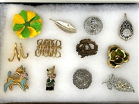 Group of Costume Brooches and Scarf Clips