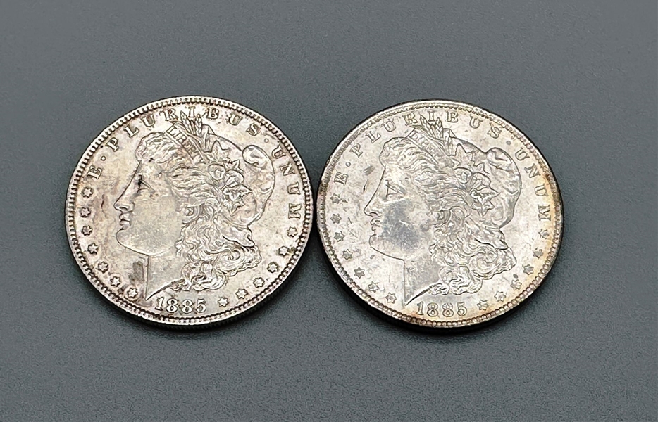 (2) Morgan Silver Dollars 1885-P and 1885-O