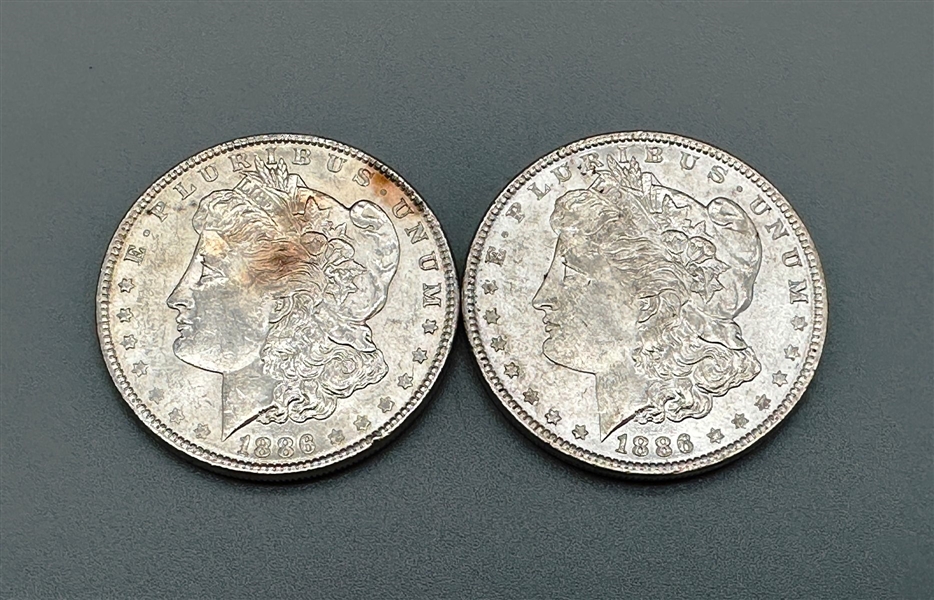 (2) 1886-P Morgan Silver Dollars