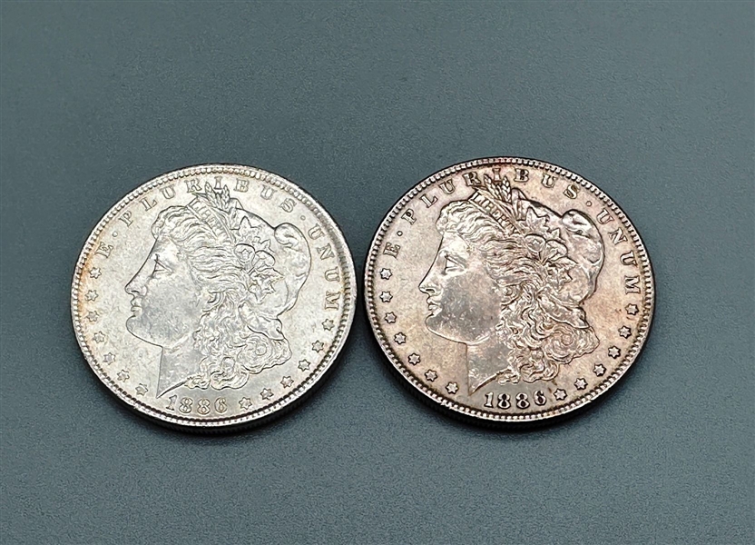 (2) 1886-P Morgan Silver Dollars