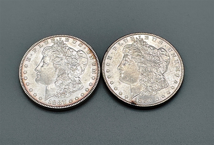 (2) 1887-P Morgan Silver Dollars