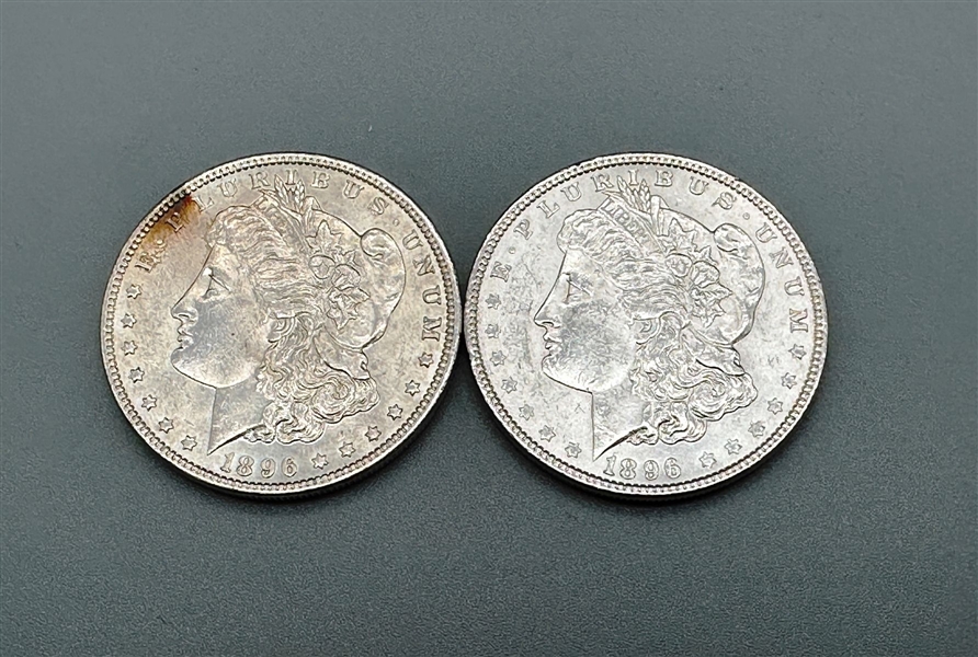 (2) 1896-P Morgans Silver Dollars