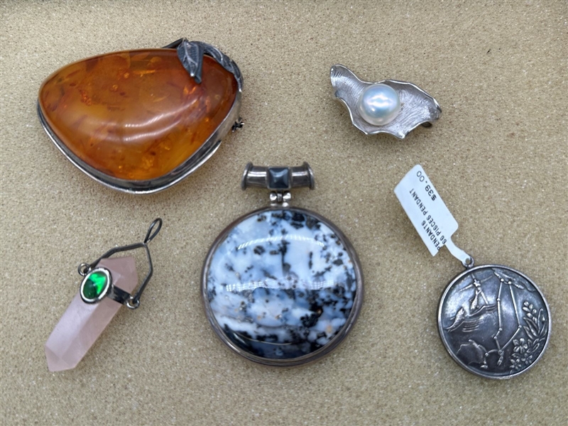 (5) Sterling Silver Pendants