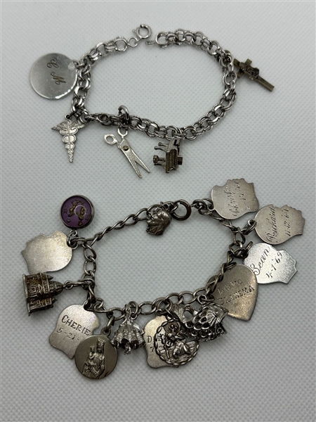 (2) Sterling Silver Charm Bracelets