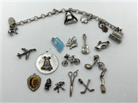 (1) Sterling Silver Charm Bracelet and (14) Extra Loose Charms