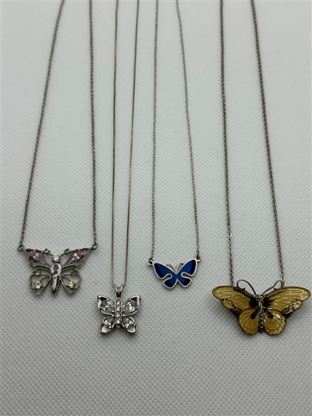 (4) Sterling Silver Butterflies on Chains