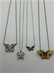 (4) Sterling Silver Butterflies on Chains