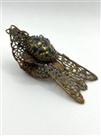 Figural Chunky Filigree Cicada with Cabochon Stone