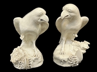 19th Century Blanc de China Porcelain Bird Figurines