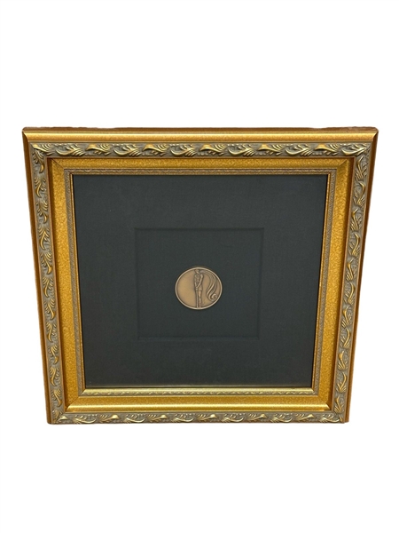 1988 Erté (Romain de Tirtoff 1892-1990) Bronze "Bonds of Love" Medallion in Gilt Shadow Box