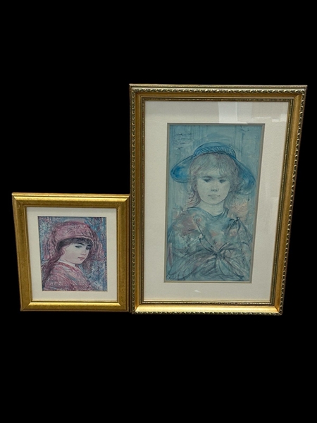 (2) Edna Hibel S/N Lithograph