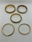 (5) Gold Filled Bangle Bracelets