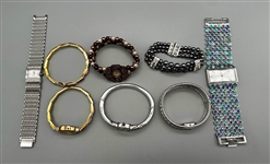 Nolan Miller Signed Glamour (6) Quartz Watches and (2) Bracelets