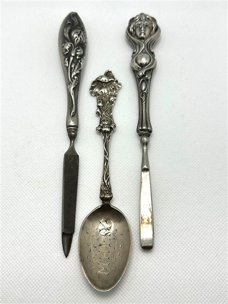 (3) Sterling Silver Dresser Utensils