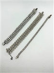 (3) Sterling Silver Bracelets with Rhinestones and CZs