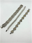 (3) Sterling Silver Bracelets with CZs