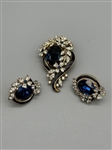 Crown Trifari Brooch and Earring Set