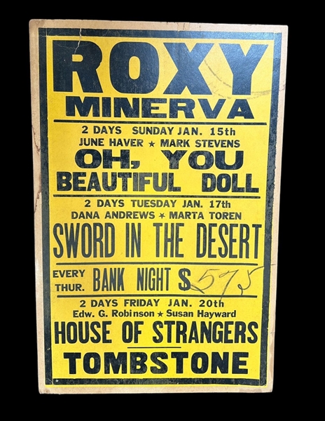 Roxy Minerva Theater Vintage Advertising Poster