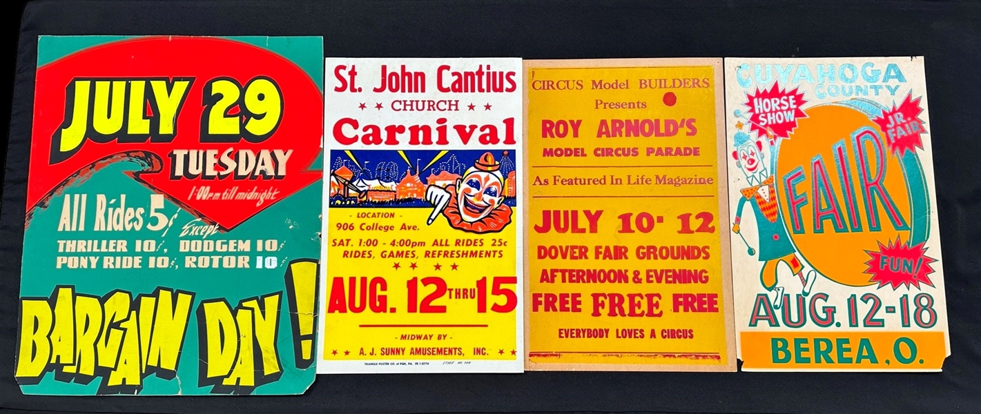 (4) Carnival Fair Advertising Posters