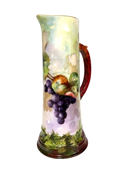 T & V Limoges Grapes Large Pitcher