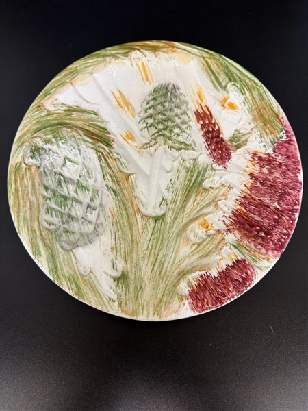 (5) Majolica Asparagus, Artichoke Plates